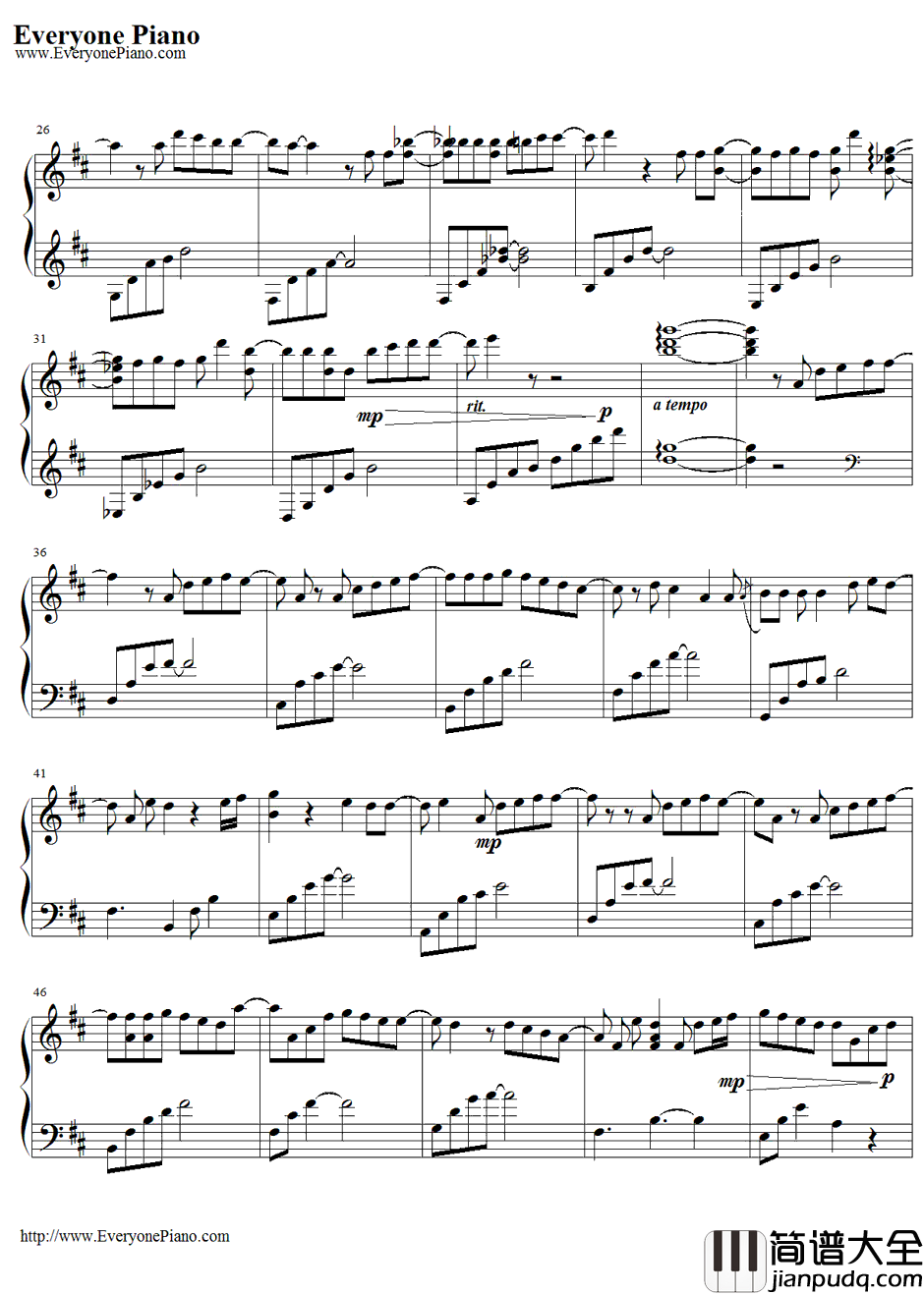 All_for_you钢琴谱_佐藤史果