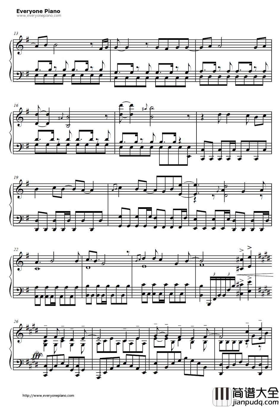 Period钢琴谱_化学超男子（CHEMISTRY）_ピリオド_钢之炼金术师FULLMETALALCHEMISTOP4