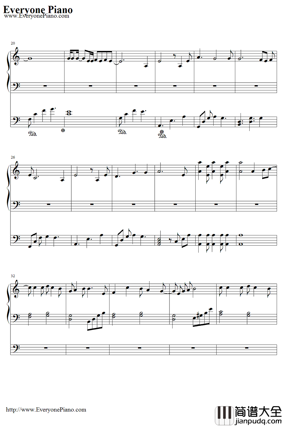 悲しみをやさしさに钢琴谱_littlebylittle_火影忍者OP3