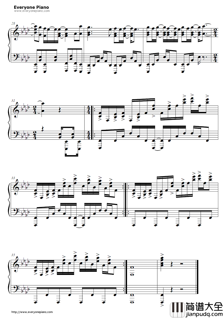 Dried_Up_Youthful_Fame钢琴谱_OLDCODEX_Free!_EternalSummer_OP