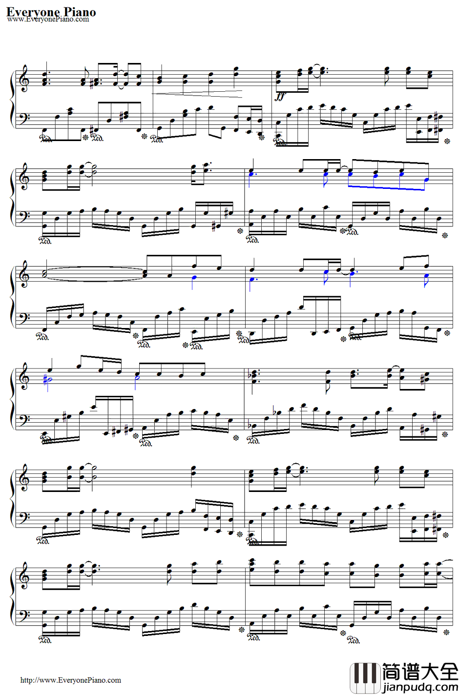 忘れ咲き钢琴谱_GARNETCROW_名侦探柯南ED