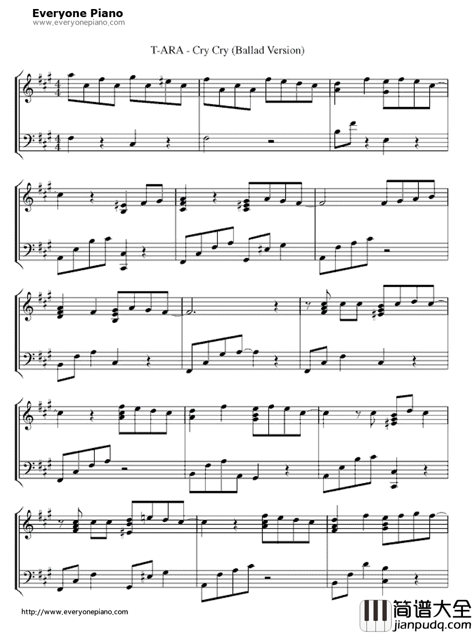 Cry_Cry钢琴谱__T_ARA