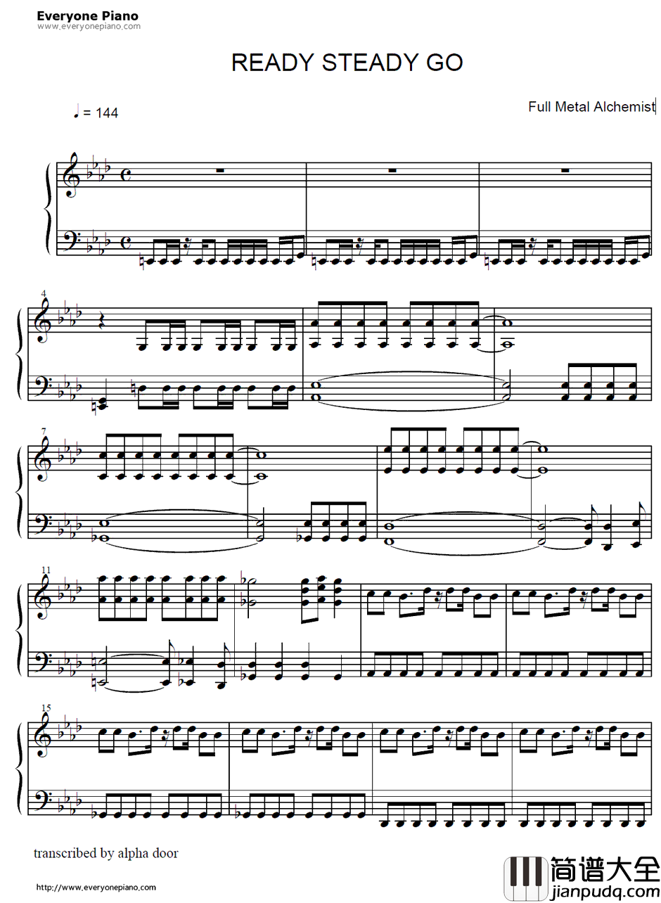 Ready_Steady_Go钢琴谱_彩虹乐队（L'Arc_en_Ciel）_钢之炼金术师OP2