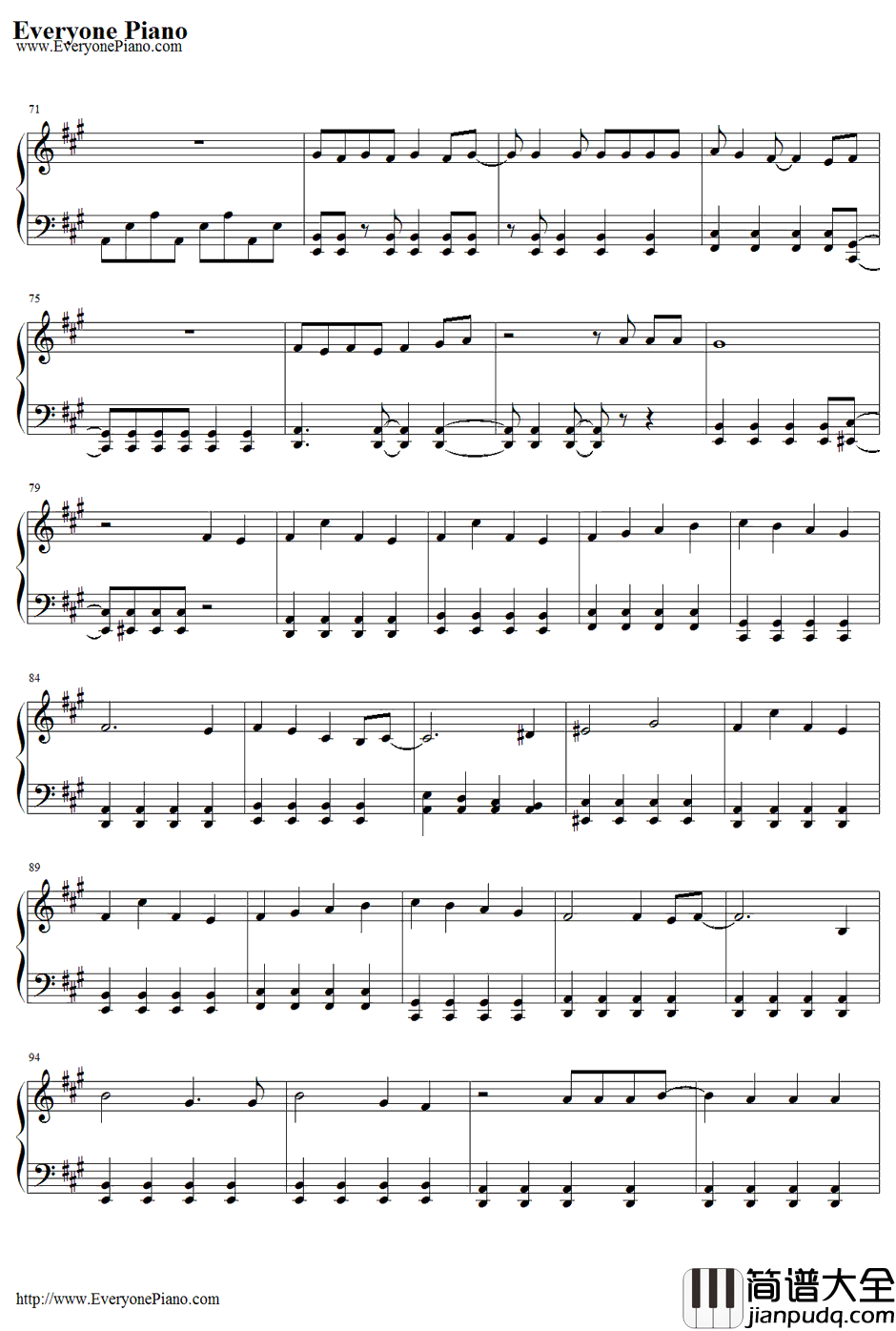 瞬間センチメンタル钢琴谱_SCANDAL_伤感瞬间_钢之炼金术师FULLMETALALCHEMISTED4