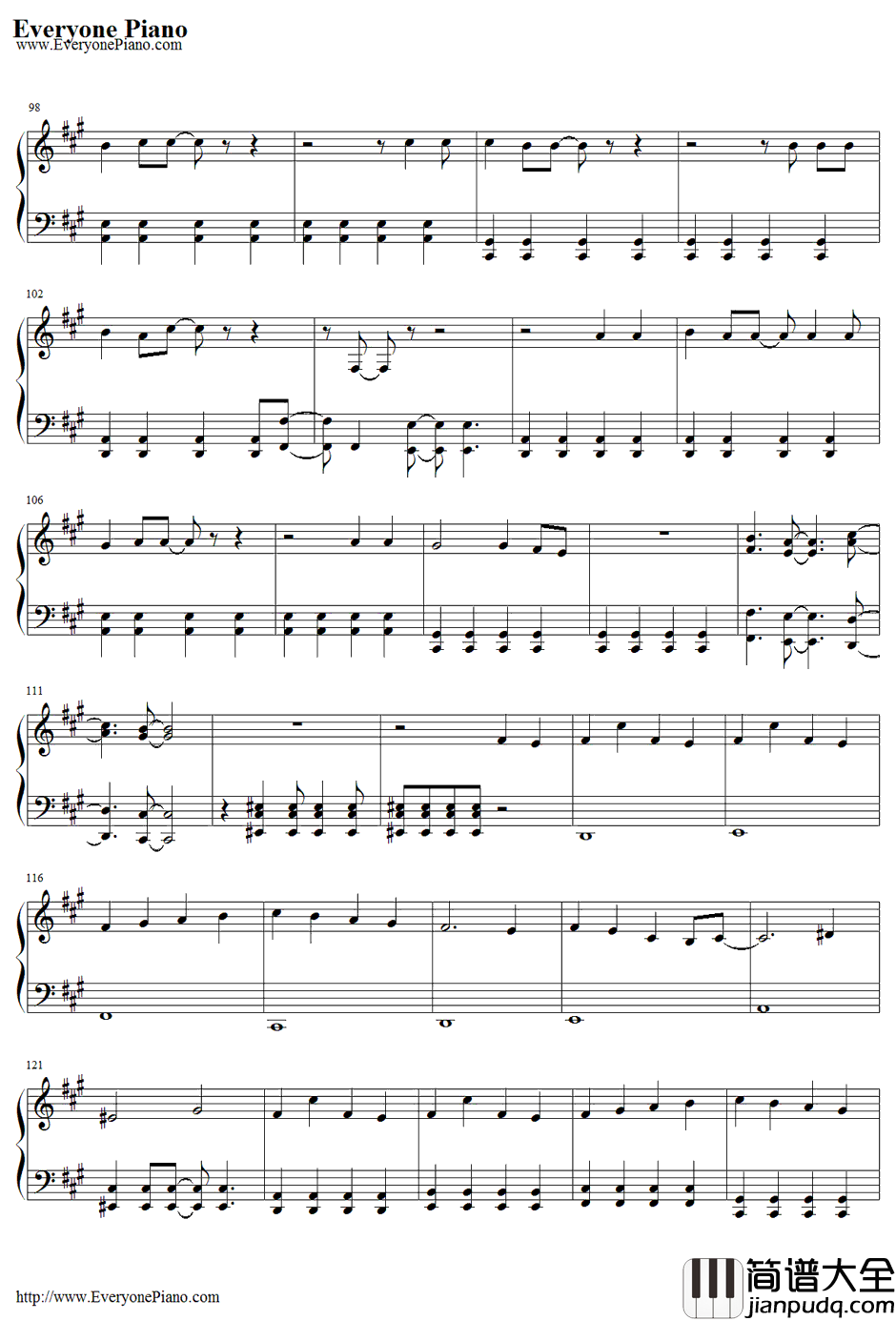 瞬間センチメンタル钢琴谱_SCANDAL_伤感瞬间_钢之炼金术师FULLMETALALCHEMISTED4