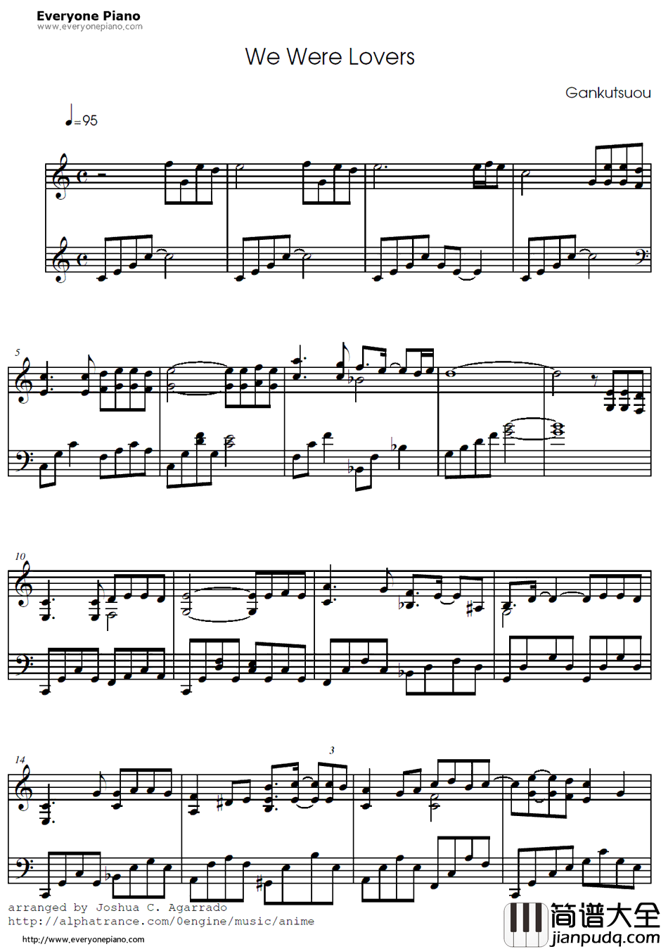 We_Were_Lovers钢琴谱_Jean_JacquesBurnel_岩窟王OP　