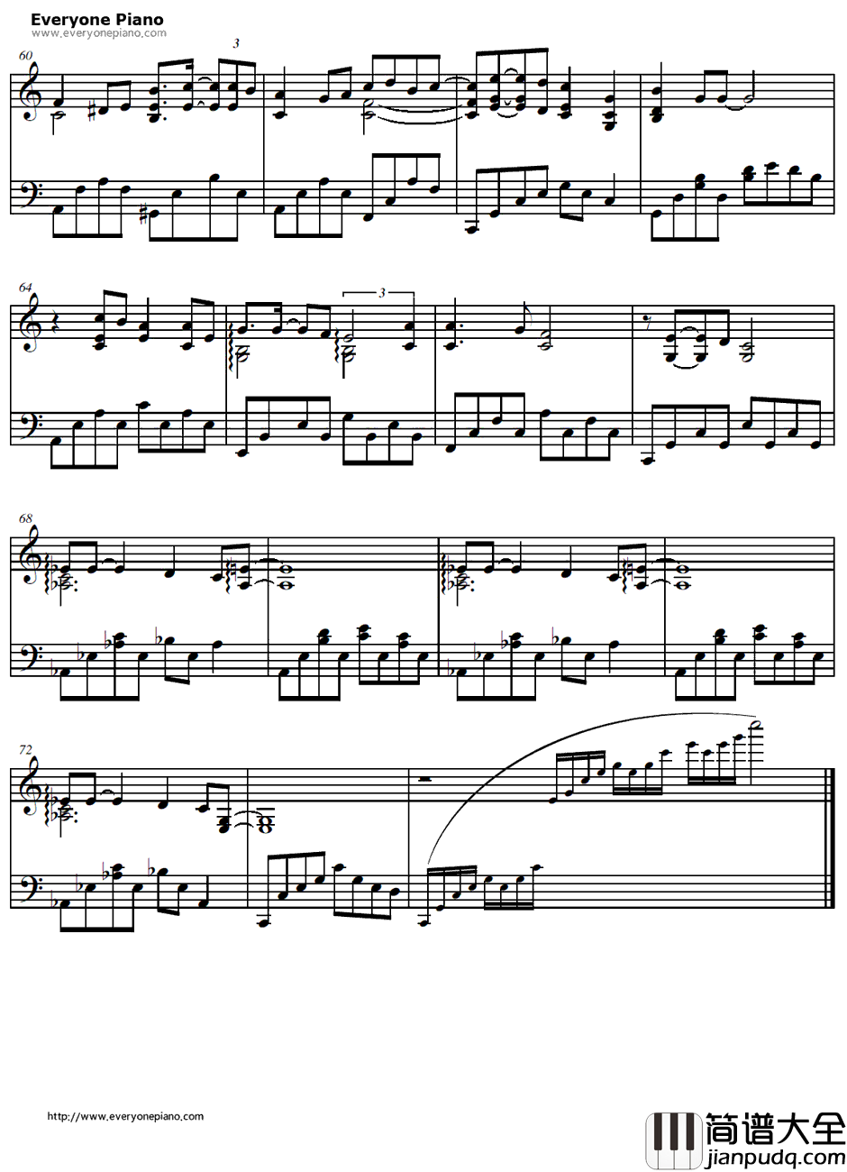 We_Were_Lovers钢琴谱_Jean_JacquesBurnel_岩窟王OP　