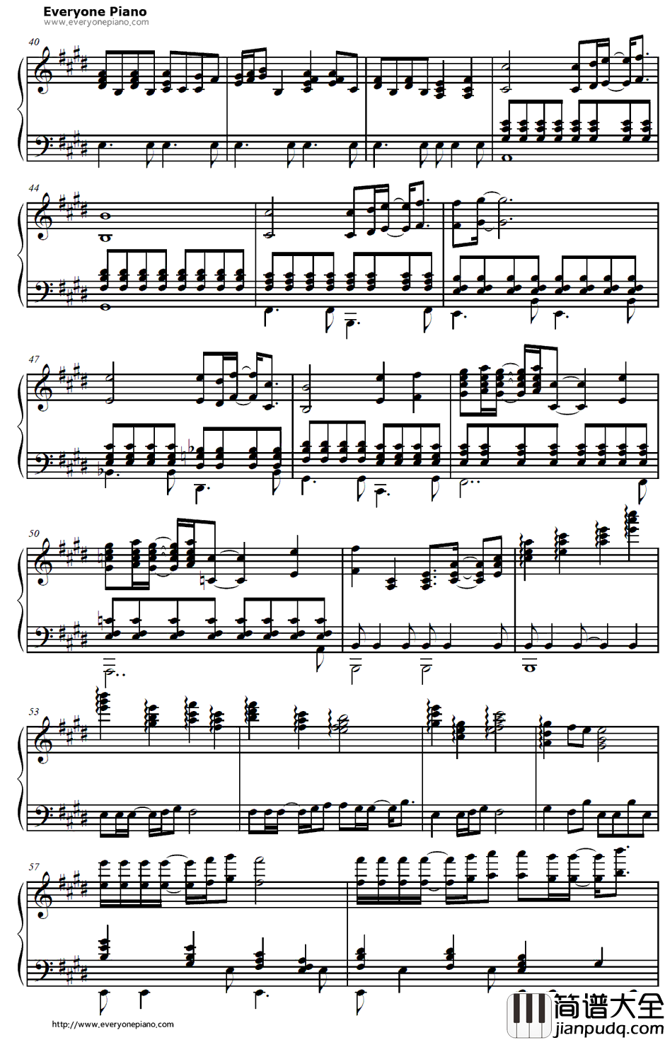 セレナーデ钢琴谱_冈崎律子_水果篮子ED