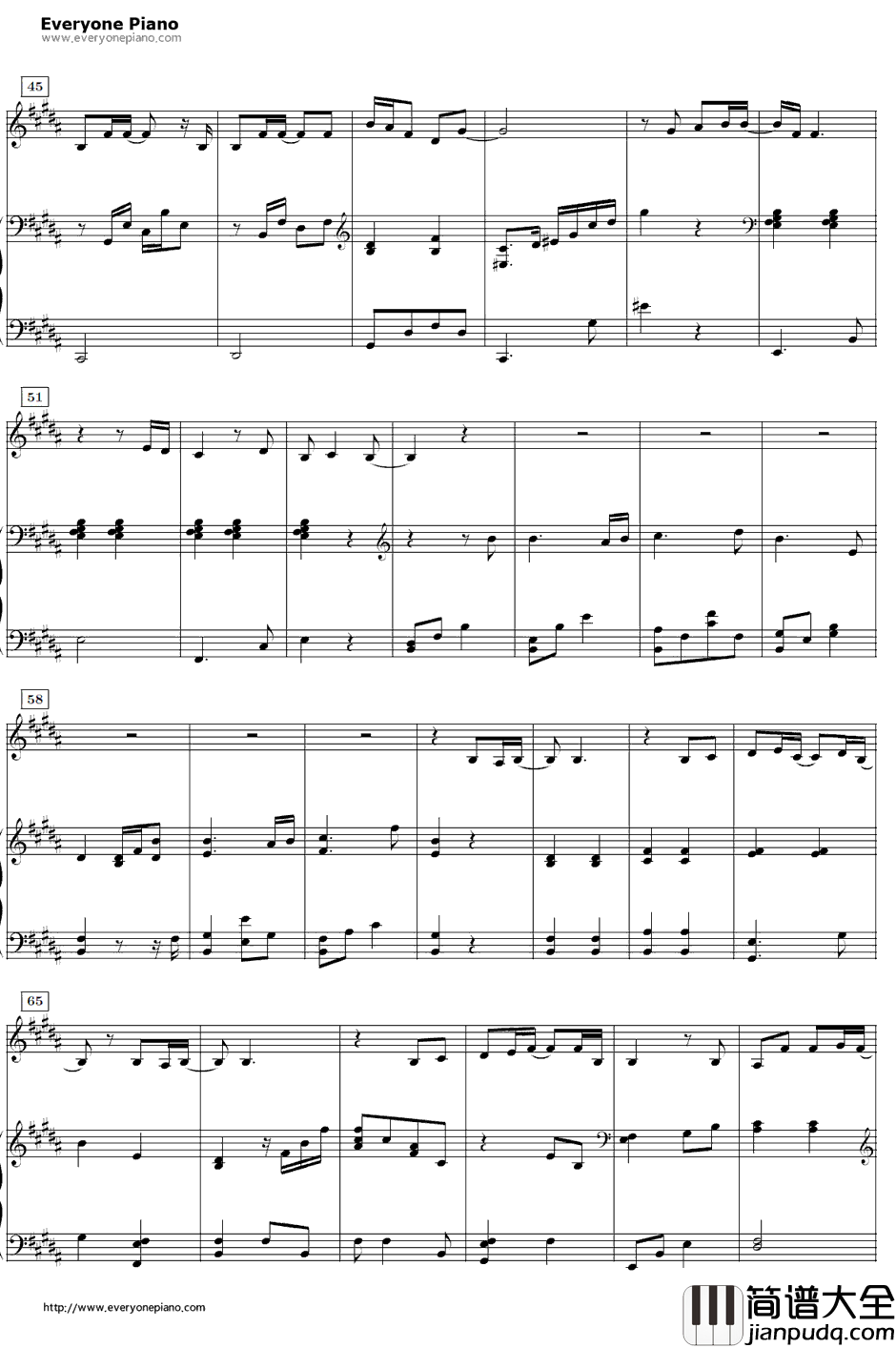 时の歌钢琴谱_手嶌葵_地海战记主题曲