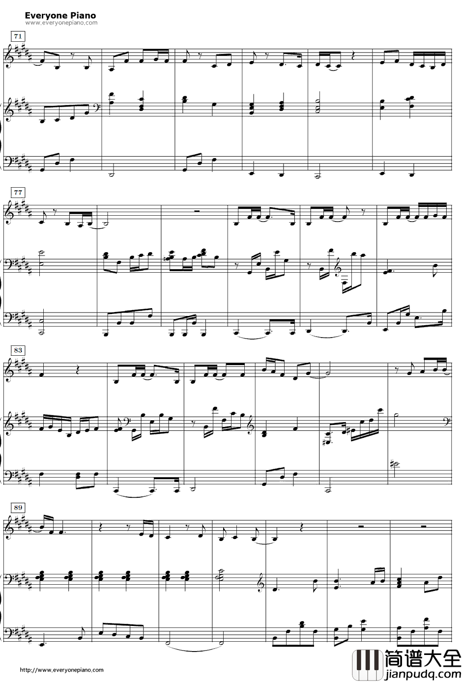 时の歌钢琴谱_手嶌葵_地海战记主题曲