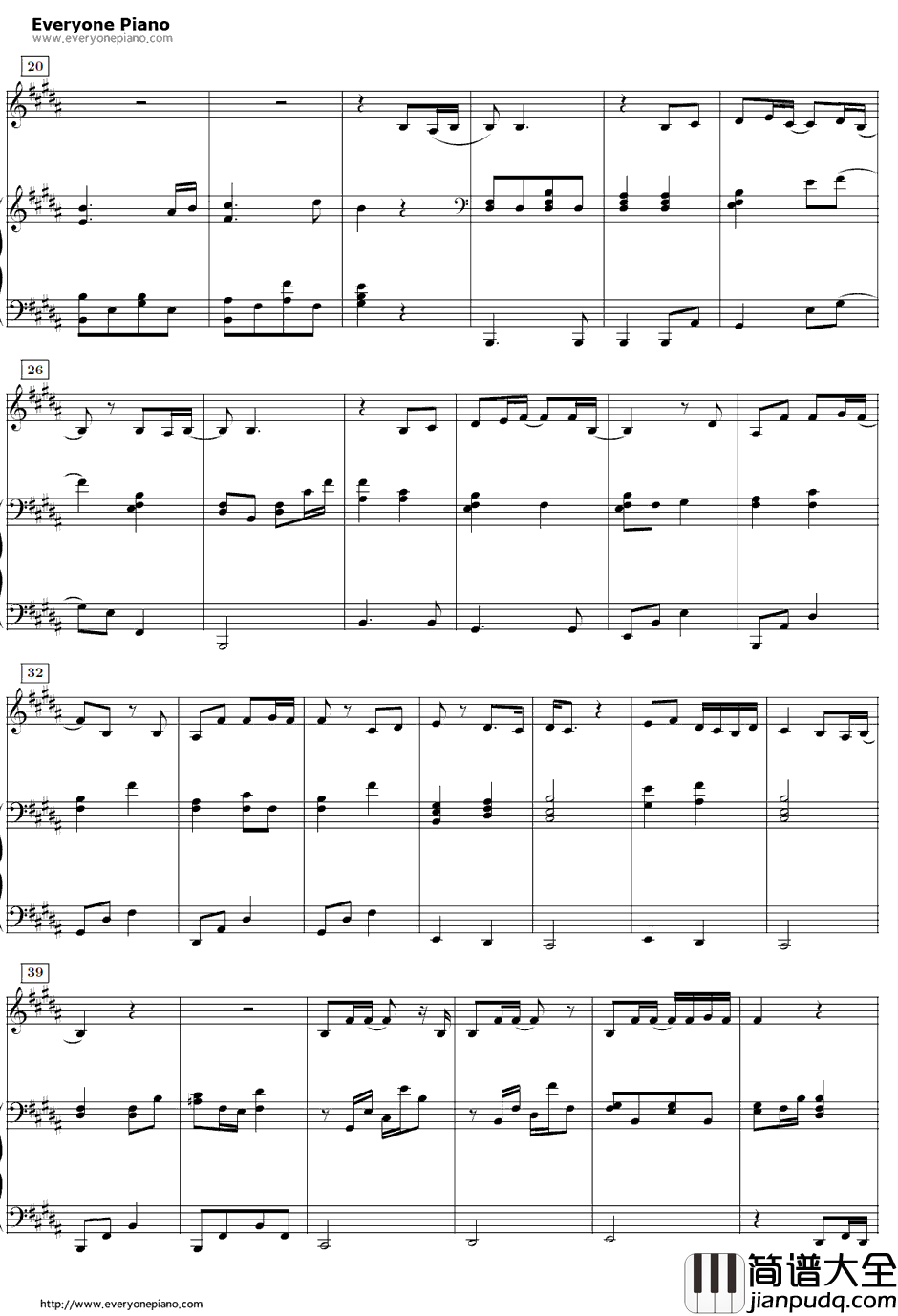 时の歌钢琴谱_手嶌葵_地海战记主题曲