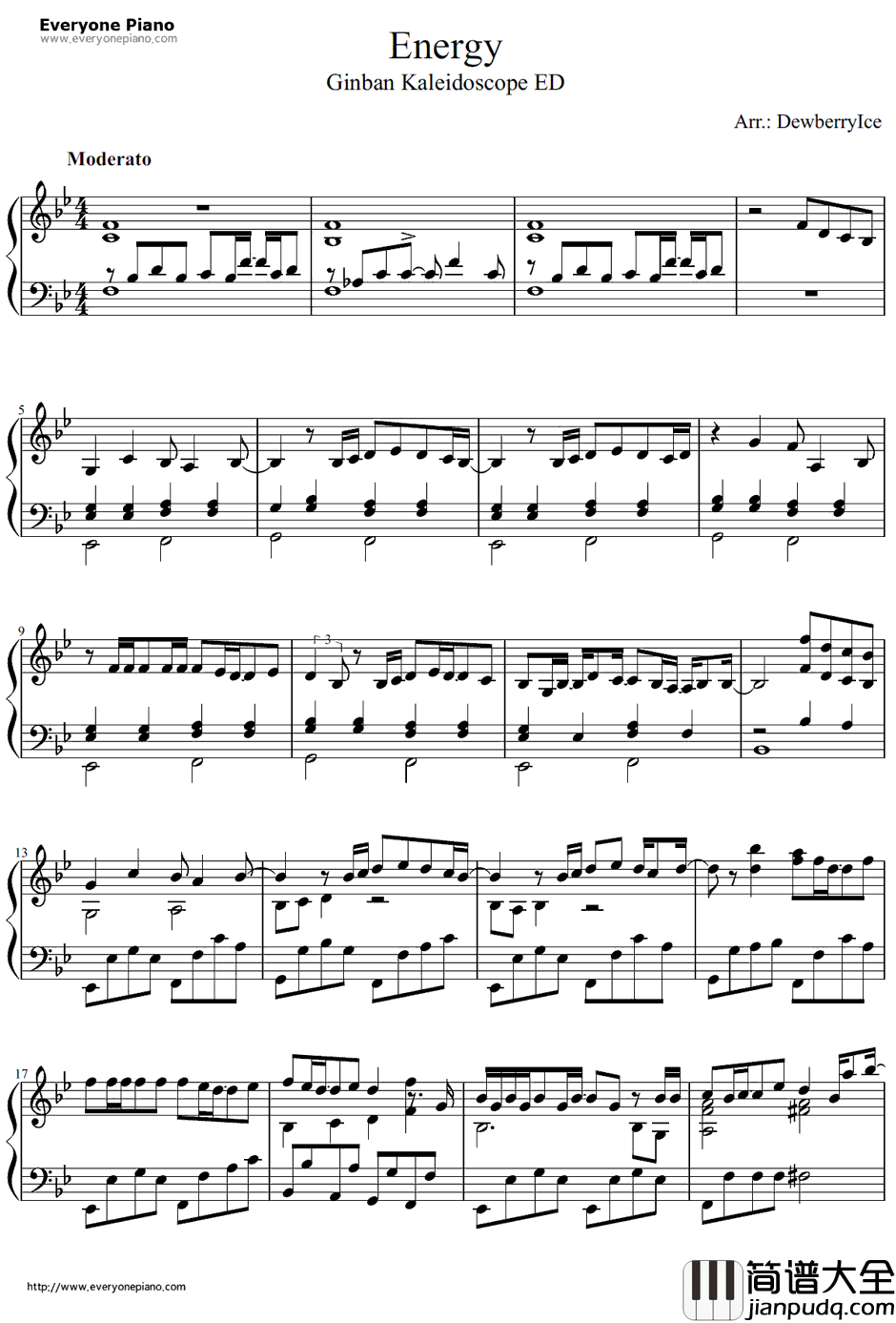 Energy钢琴谱_本城美佳（井上麻里奈）_银盘万花筒ED