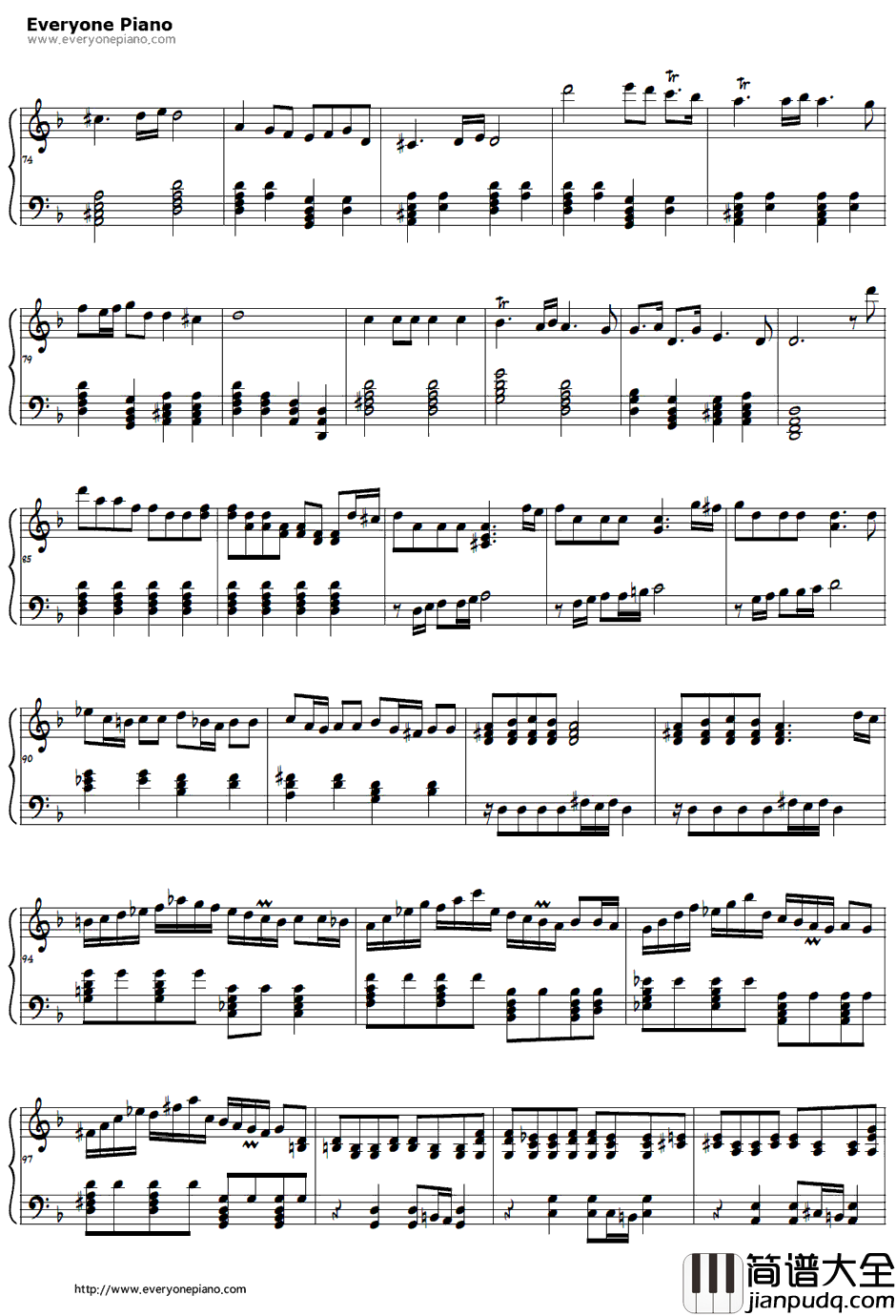 悪魔のトリル钢琴谱_斋藤恒芳GiuseppeTartini_魔鬼的颤音_暗之末裔OST