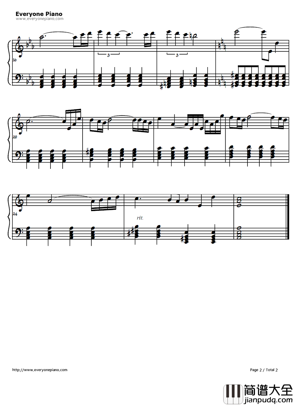 宿敌钢琴谱_若草惠_棋魂OST