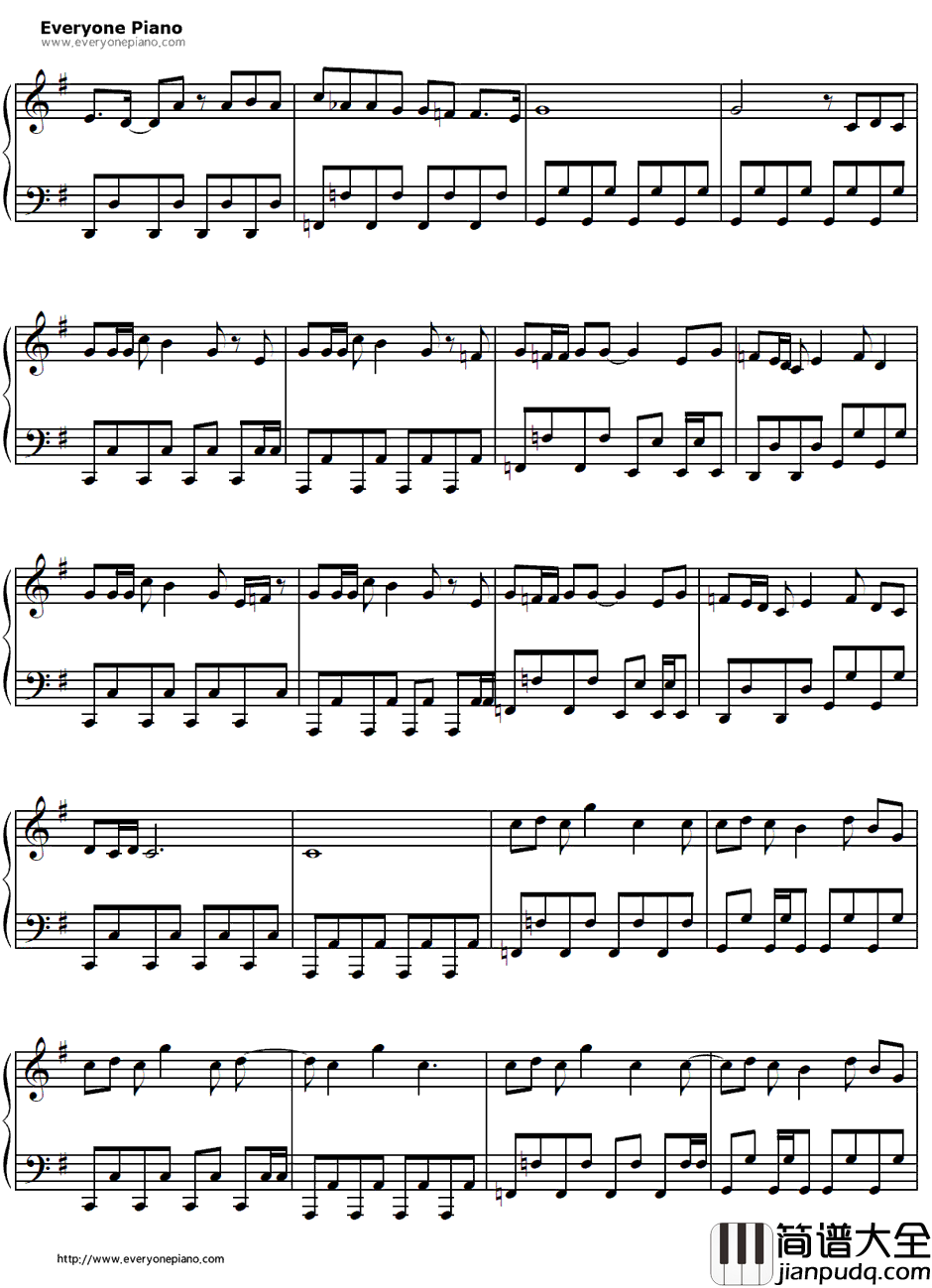 おはよう钢琴谱_Keno_早安_全职猎人OP1