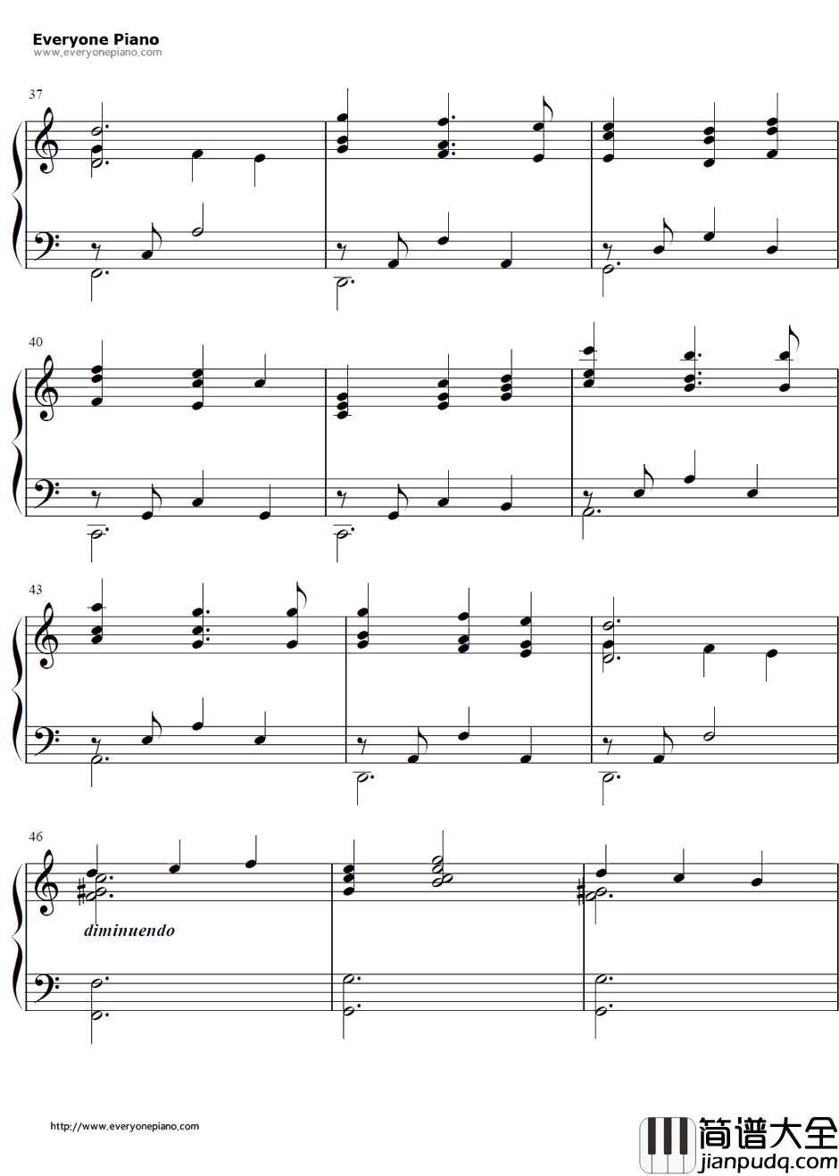 God_Help_The_Out_casts钢琴谱_AlanMenken_钟楼怪人主题曲