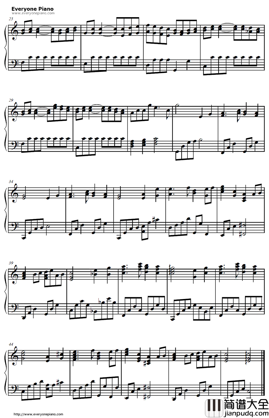 微笑み钢琴谱_S.E.N.S.Project_好想告诉你OST