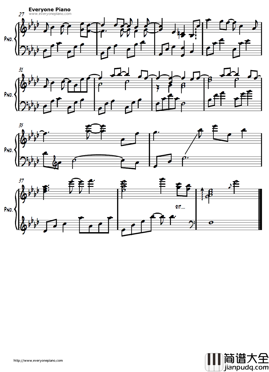 愛钢琴谱_坂本昌行_爱_兽之奏者OST