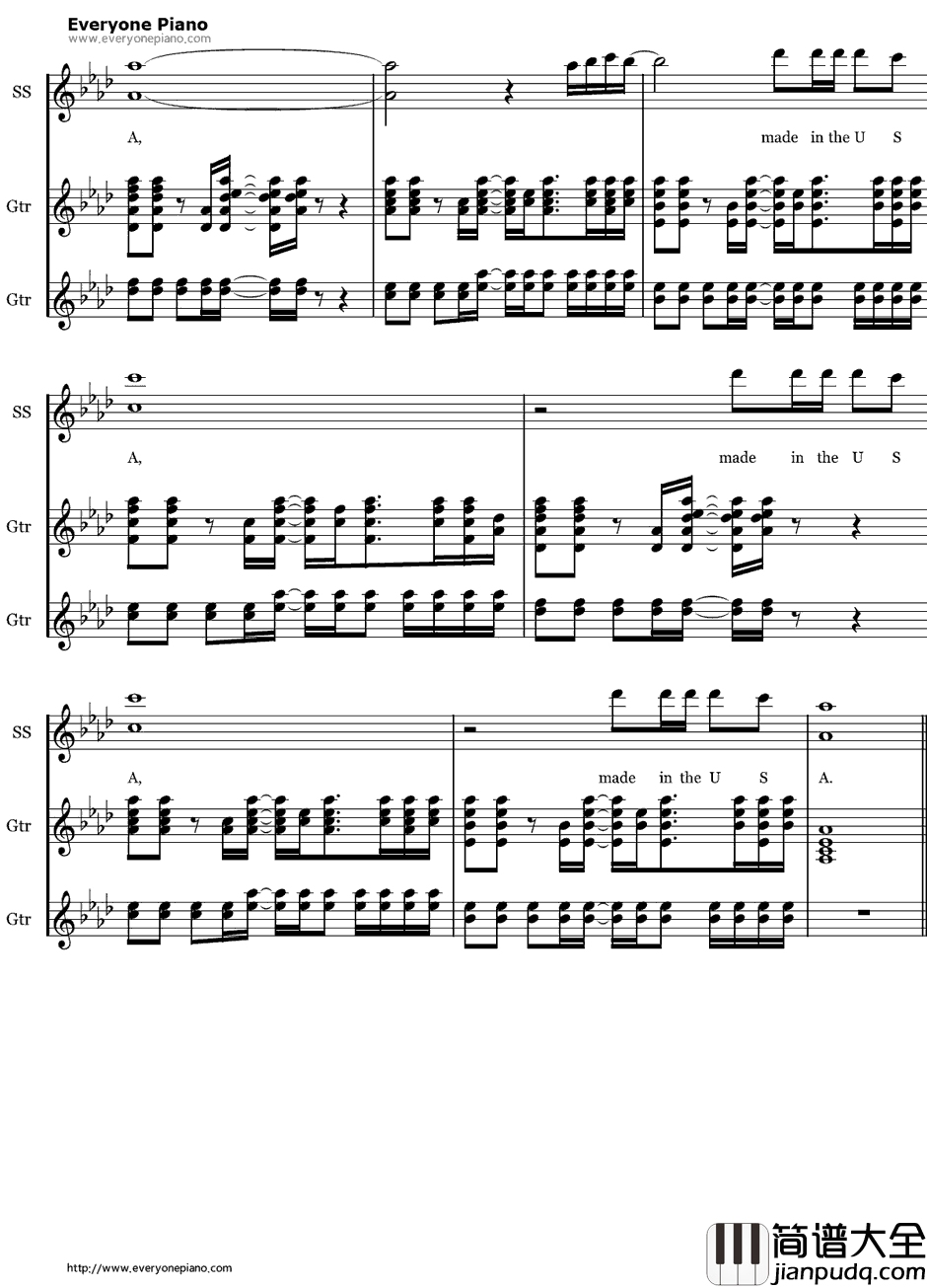 Made_in_the_USA钢琴谱_DemiLovato