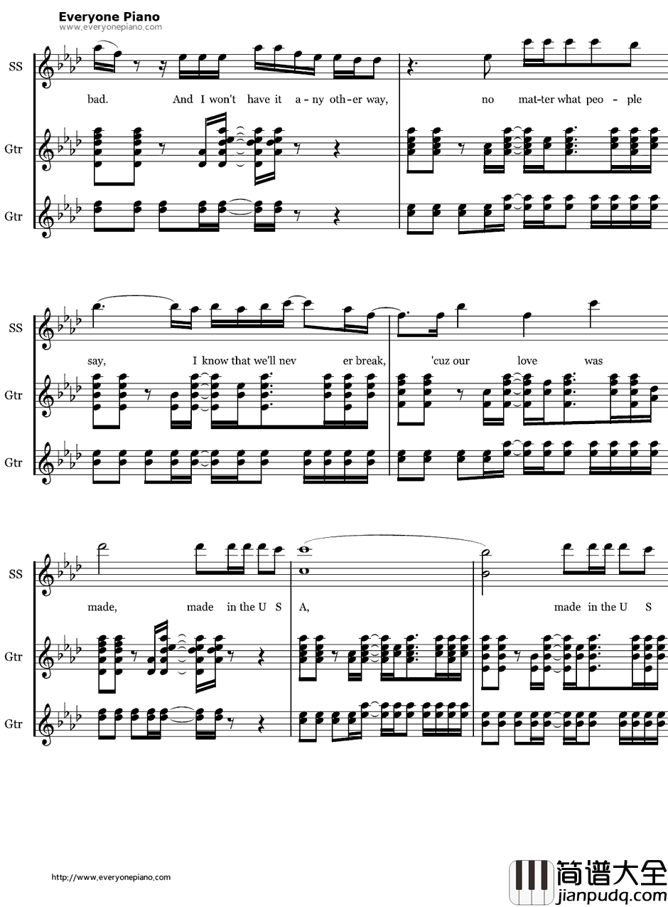 Made_in_the_USA钢琴谱_DemiLovato