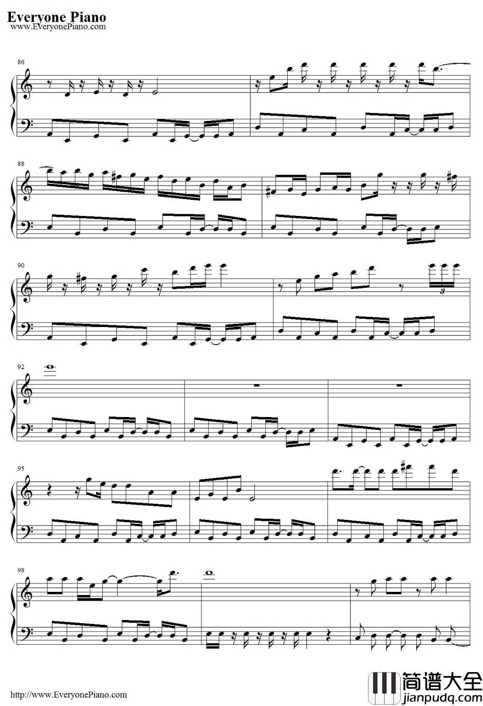 いつもいつでも钢琴谱_AiM_数码宝贝02ED2