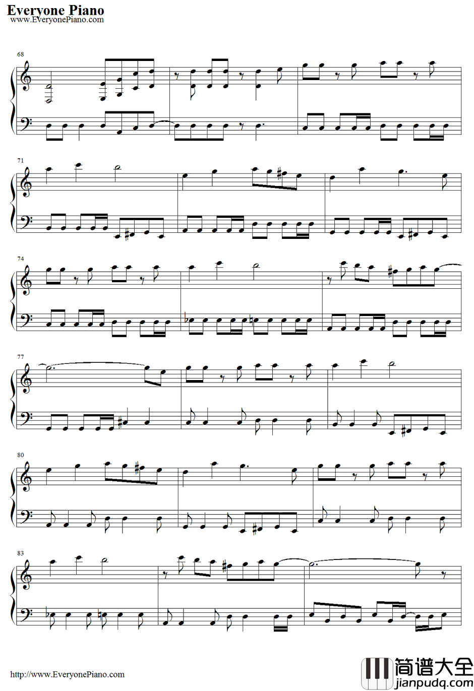 いつもいつでも钢琴谱_AiM_数码宝贝02ED2