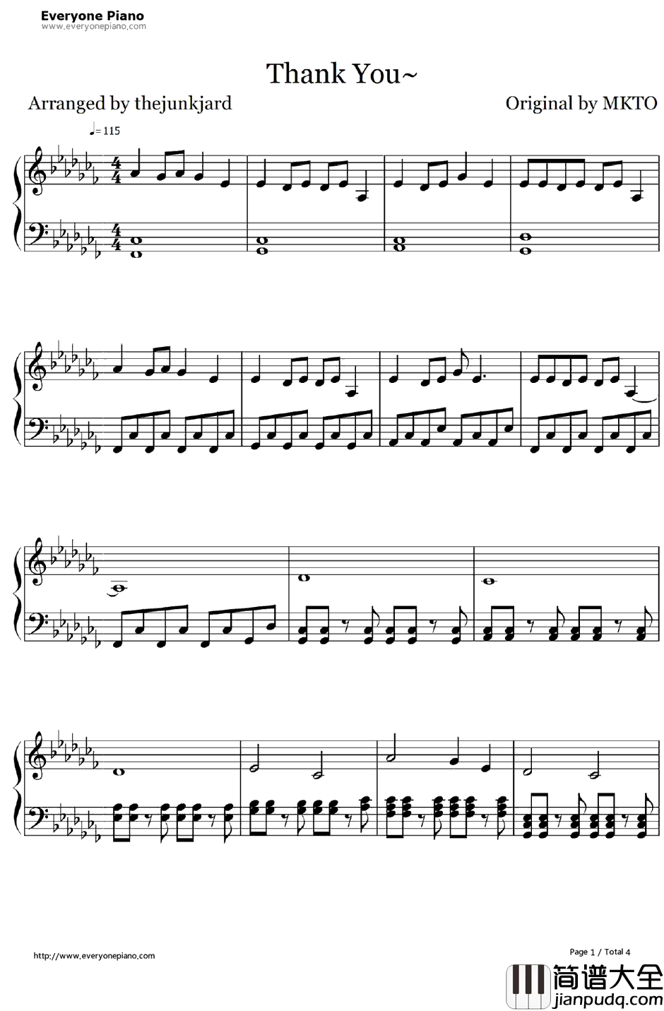 Thank_You钢琴谱_MKTO