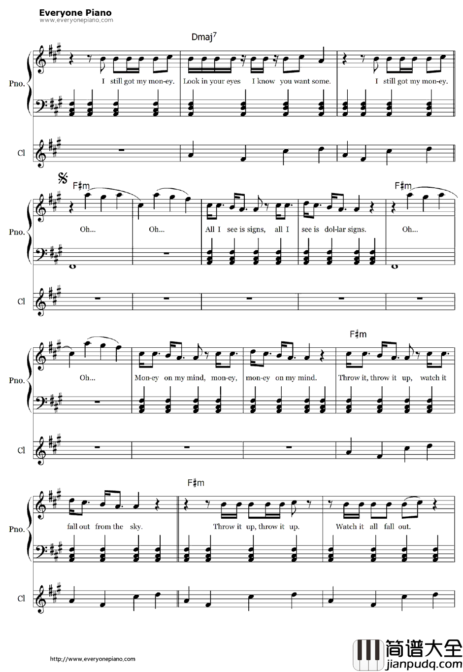 Pour_It_Up钢琴谱_Rihanna