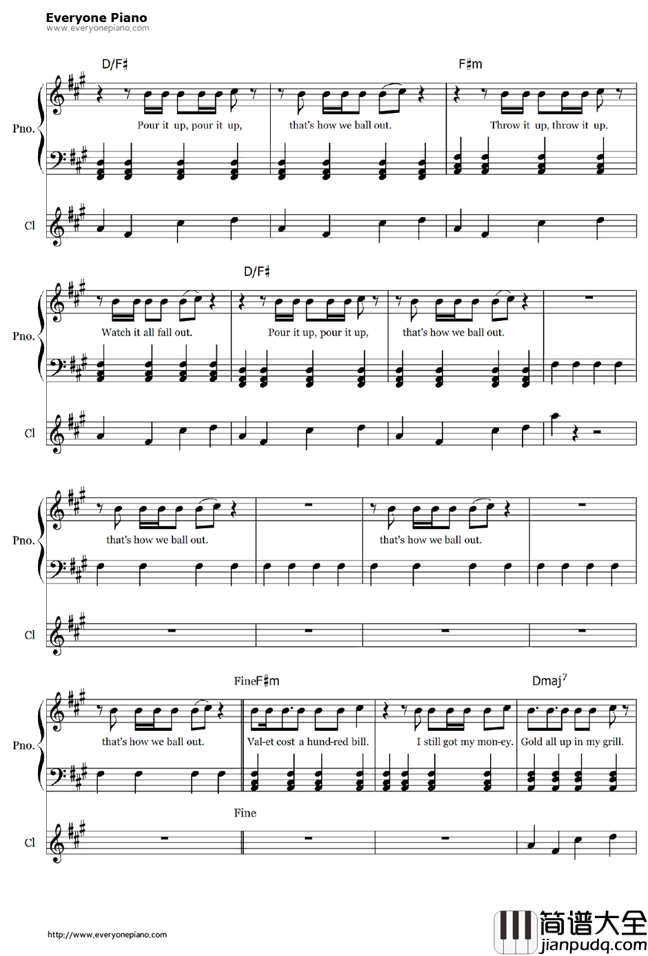 Pour_It_Up钢琴谱_Rihanna