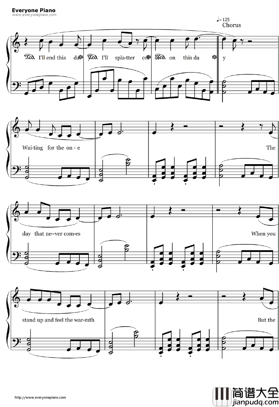 The_Day_That_Never_Comes钢琴谱_Metallica