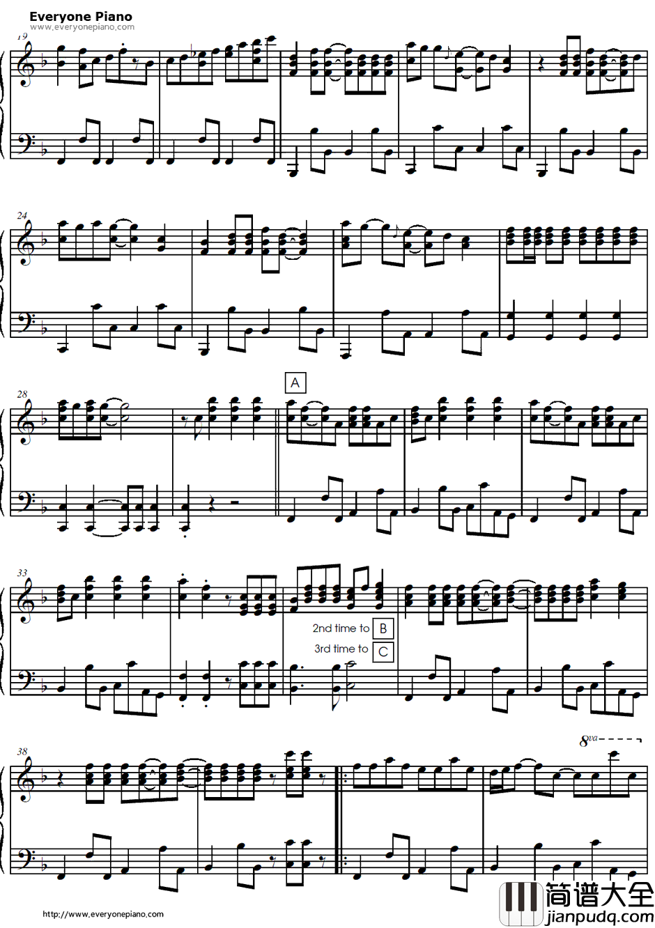 バレンタイン・キッス钢琴谱_柊司（福原香织）_幸运☆星ED6