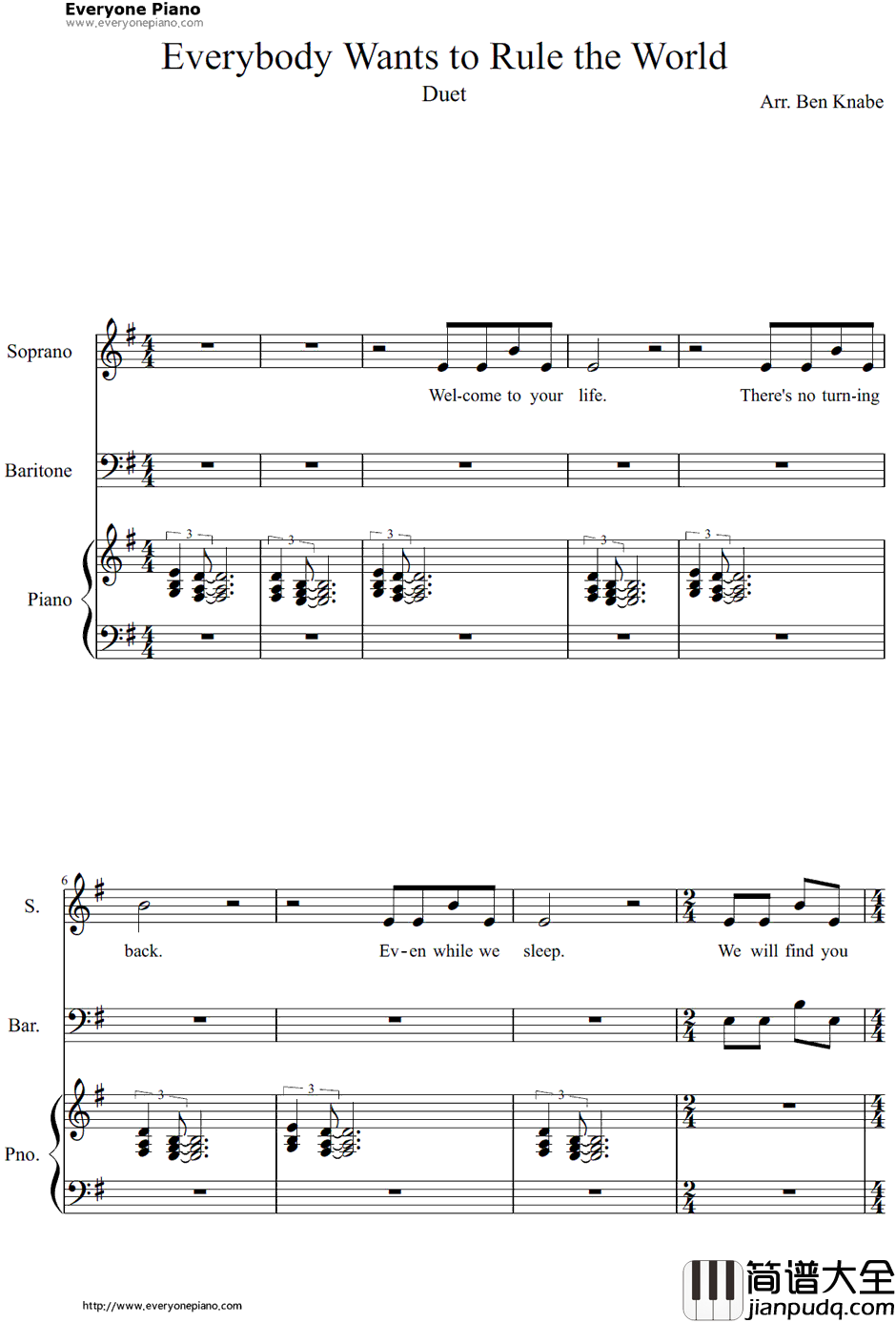 Every_body_Wants_to_Rulethe_World钢琴谱_TearsforFears