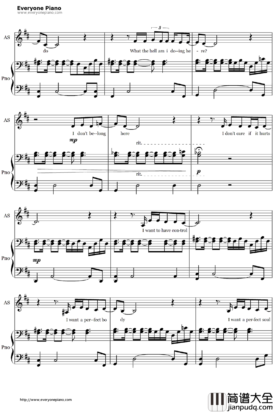 Creep钢琴谱_Radiohead