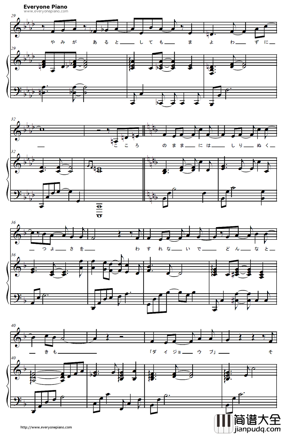 心のままに钢琴谱_コミネリサ_武装机甲插曲