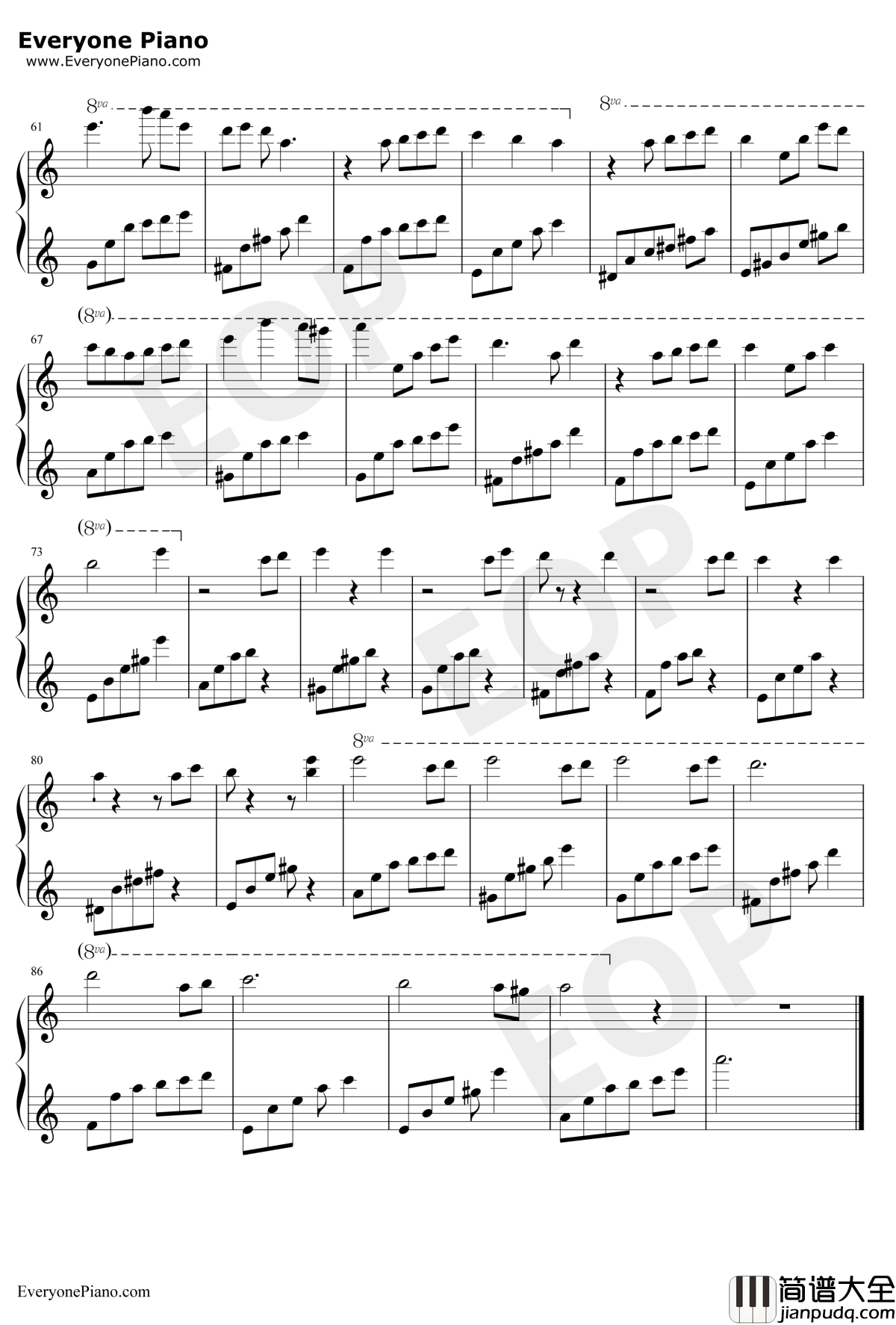 Memory钢琴谱_IB_回忆_IB恐怖美术馆主题曲