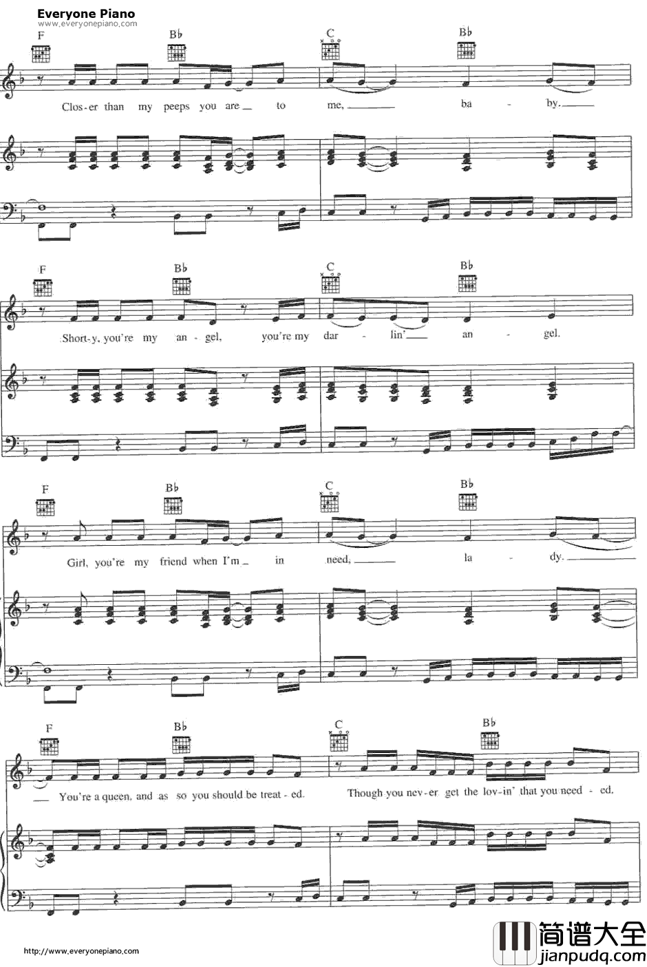 Angel钢琴谱_Shaggy