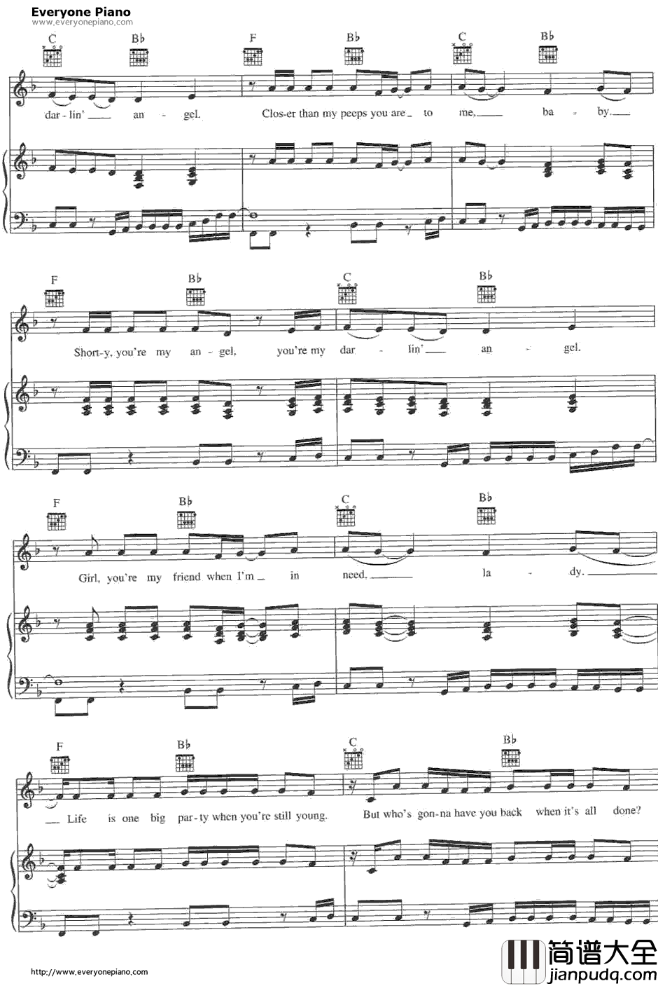 Angel钢琴谱_Shaggy