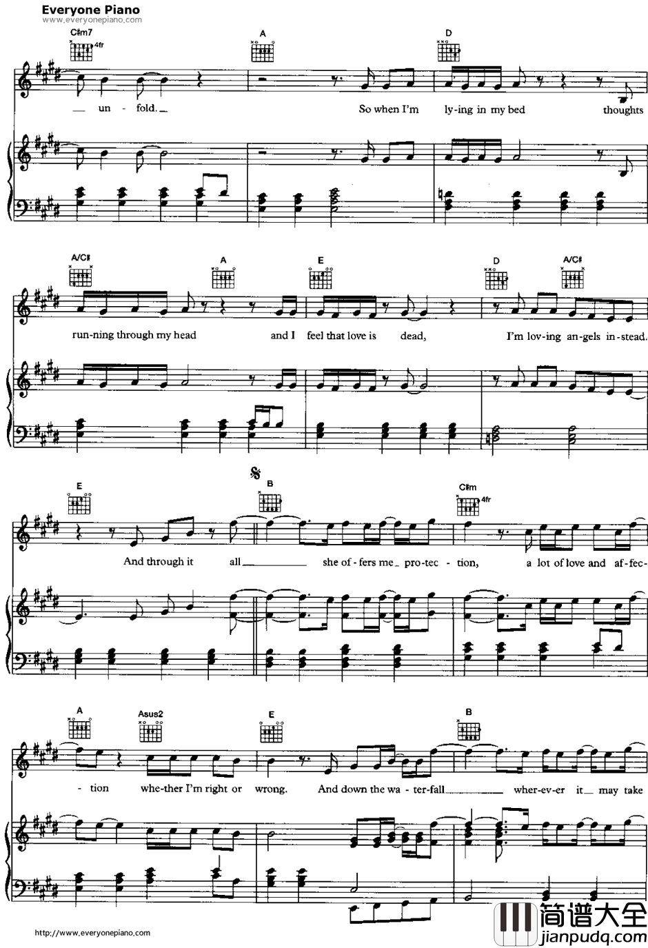 Angels钢琴谱_RobbieWilliams