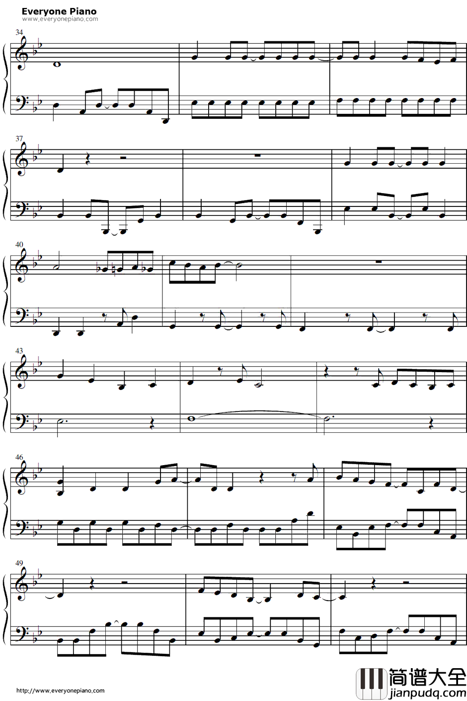 笑颜に会いたい钢琴谱_滨田理恵_橘子酱男孩OP