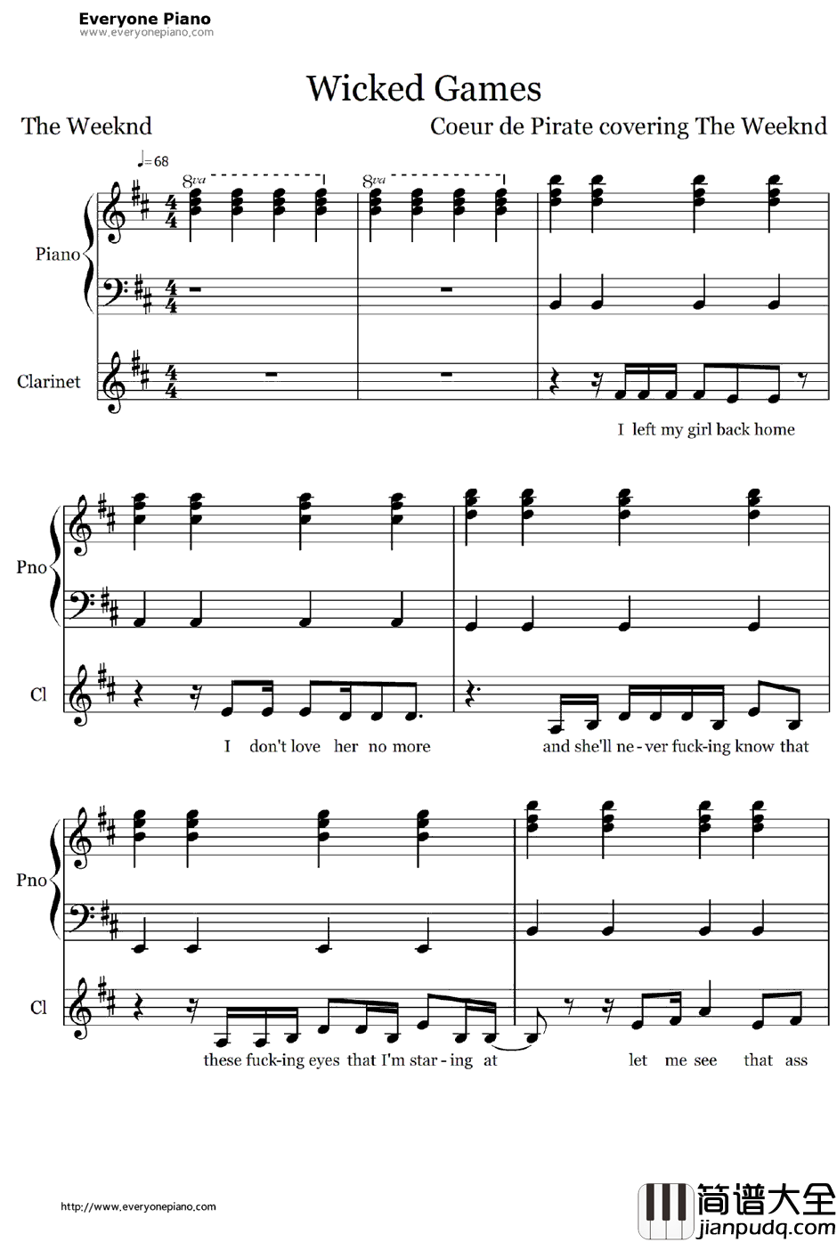 Wicked_Games钢琴谱_TheWeeknd　_伴奏