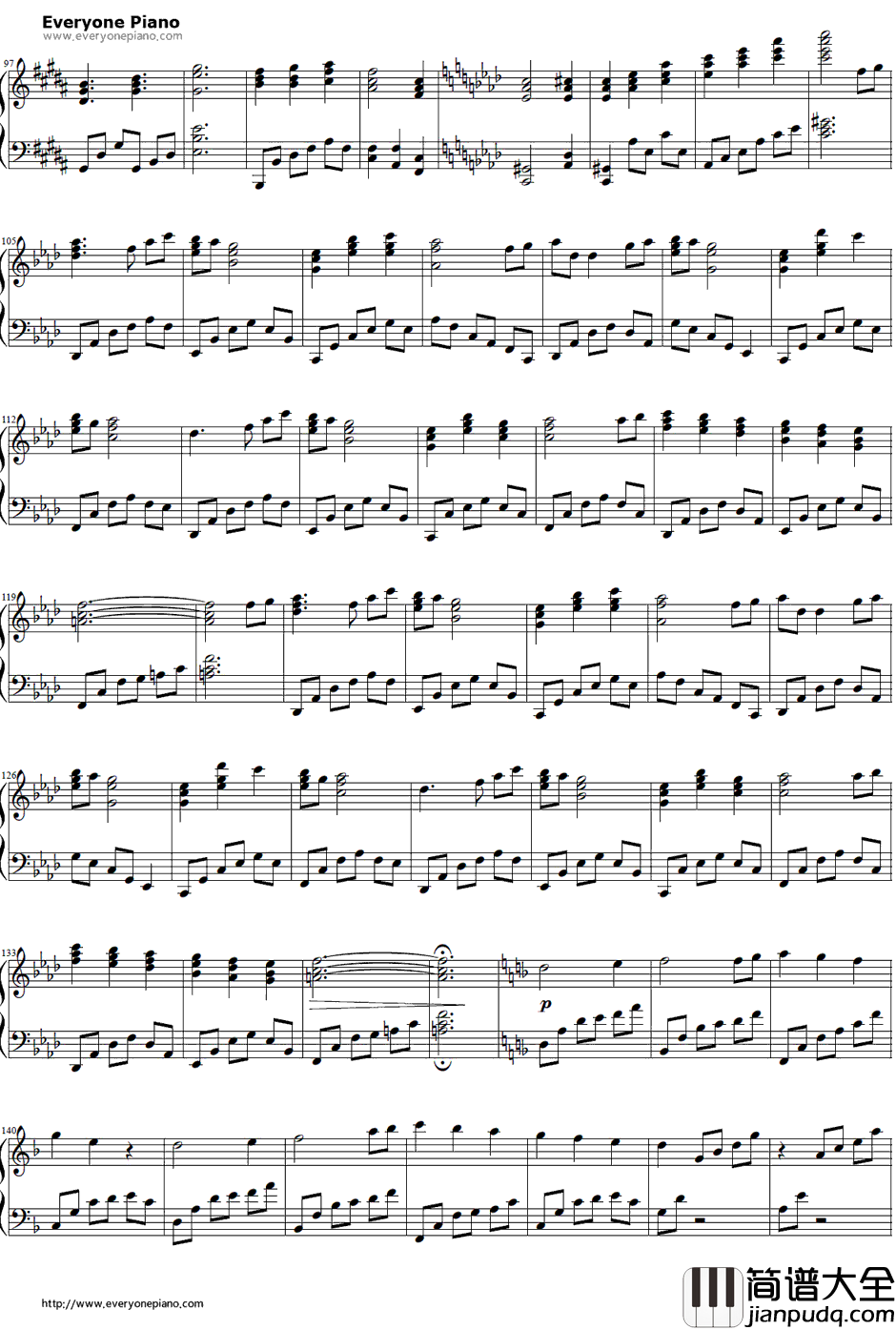 Snow_Rain钢琴谱_植田佳奈_魔法少女奈叶A's插曲