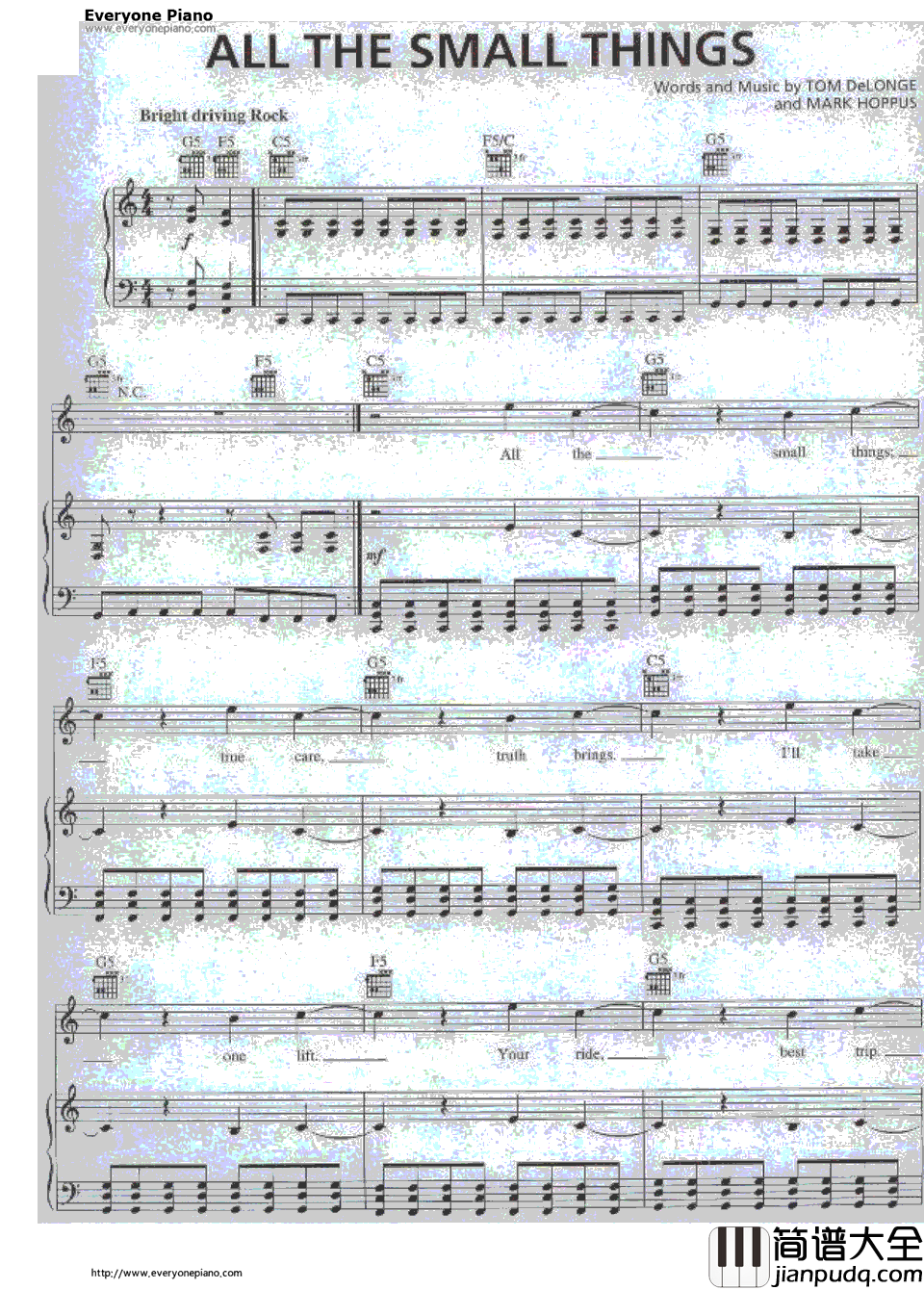 All_the_Small_Things钢琴谱_Blink_182