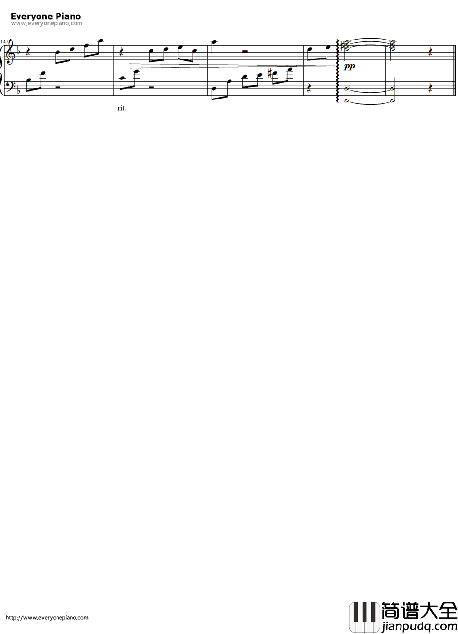 Snow_Rain钢琴谱_植田佳奈_魔法少女奈叶A's插曲