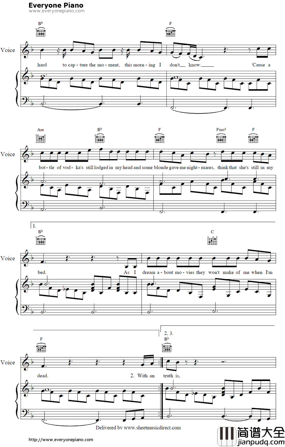 Bed_of_Roses钢琴谱_BonJovi