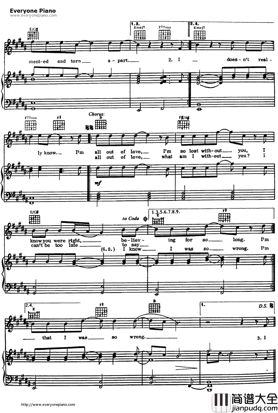 All_Out_Of_Love钢琴谱_AirSupply