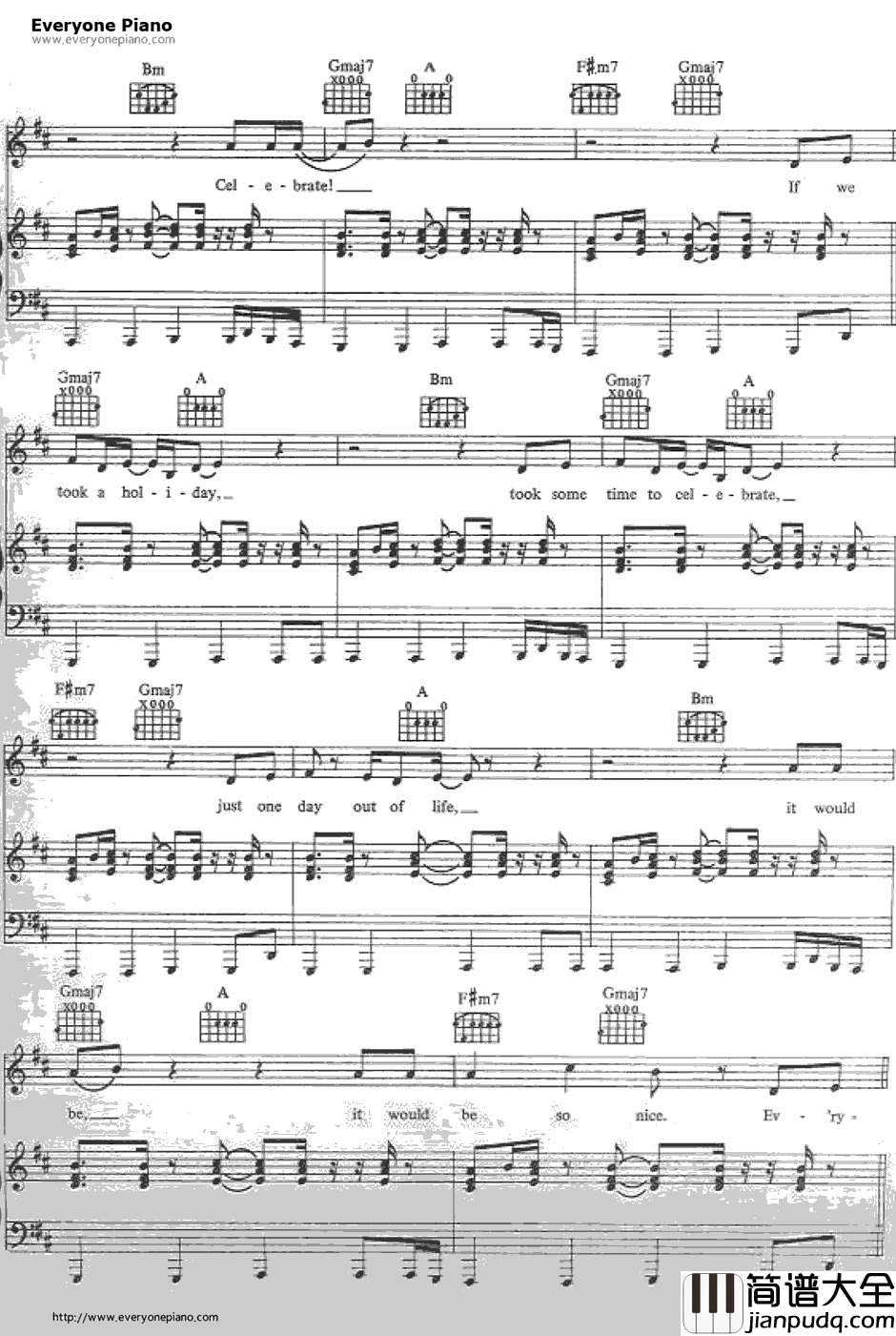 Holiday钢琴谱_Madonna