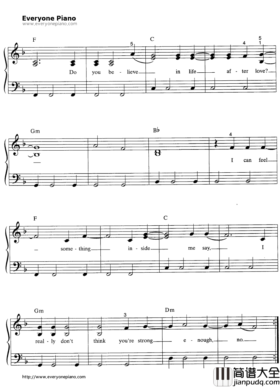 Believe钢琴谱_Cher