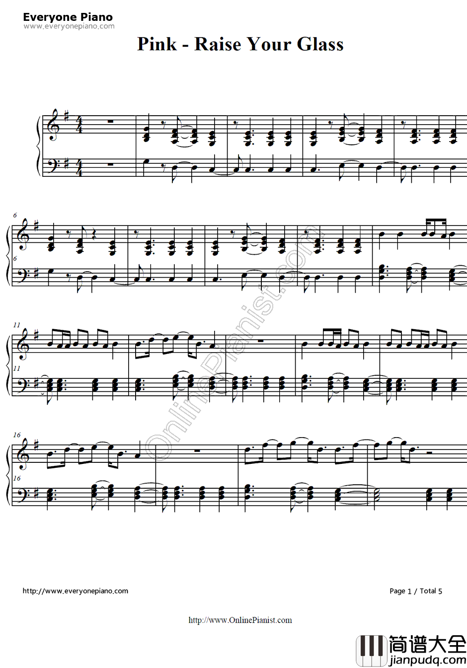 Raise_Your_Glass钢琴谱_Pink