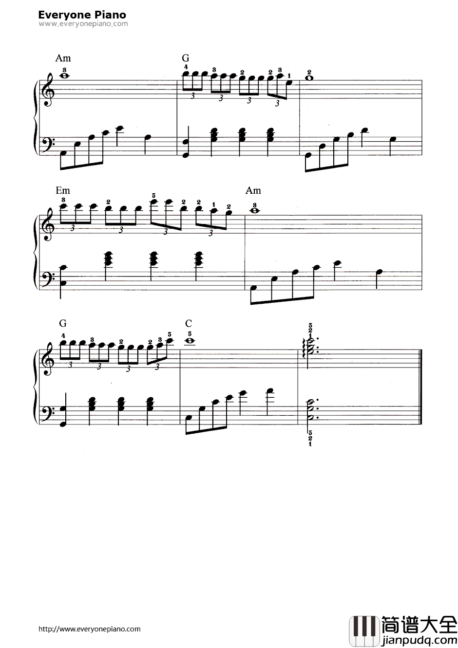 云河钢琴谱_邓丽君