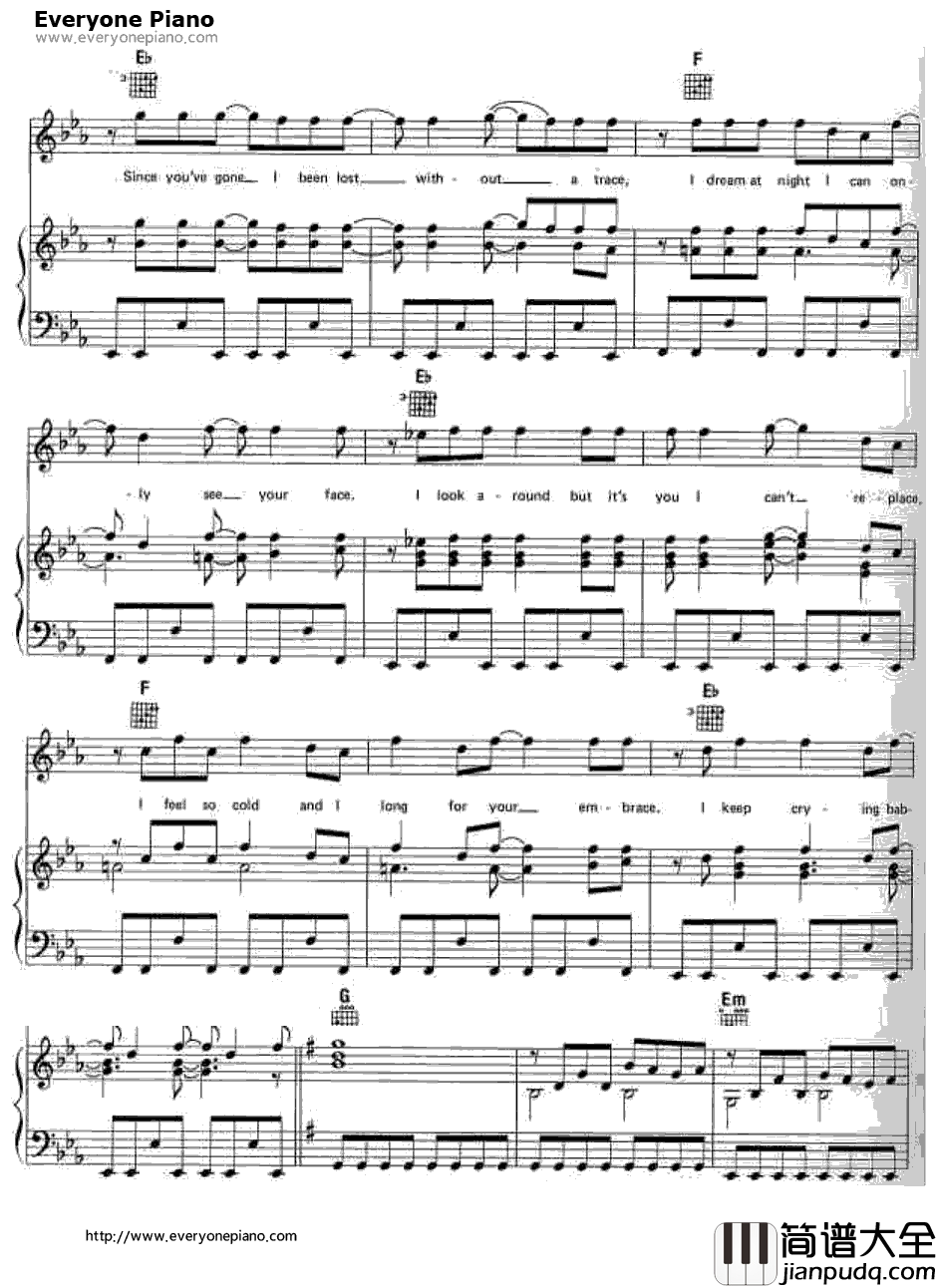 Every_Breath_You_Take钢琴谱_Sting ThePolice(警察乐队)_Sting